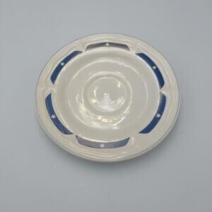 Tienshan Stoneware white & Blue Saucer from the‎ Fantasy Unicorn Set VTG